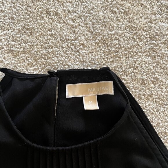 Michael Kors Flowy Cold Shoulder Pleated Long Sleeve Halter Top NWOT M - Picture 8 of 15